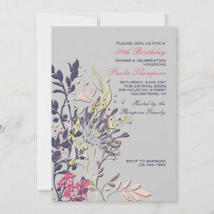 Invitación floral llamativa