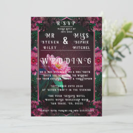 Invitación Floral Lotus Boda Suite | Starry Night Romance