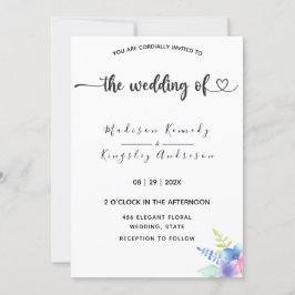 Invitación Floral lujosa y espectacularmente simple