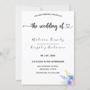Invitación Floral lujosa y espectacularmente simple