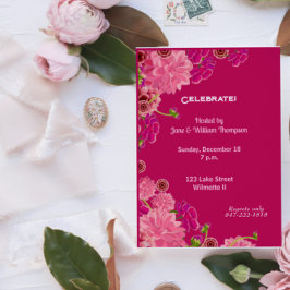 Invitación Floral magenta