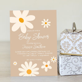 Invitación Floral margarita retro desierto bebé ducha boho