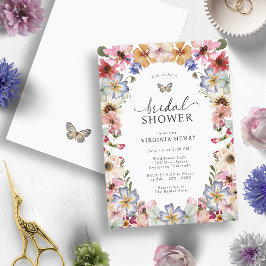 Invitación Floral mariposa, ducha de novia