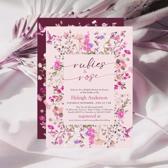 Invitación Floral Mariposa Rosa (Subido por el creador)