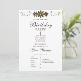 Invitación Floral Marrón Neutral