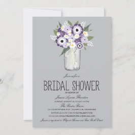 Invitación Floral Mason Jar Bridal Shower