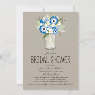 Invitación Floral Mason Jar Bridal Shower