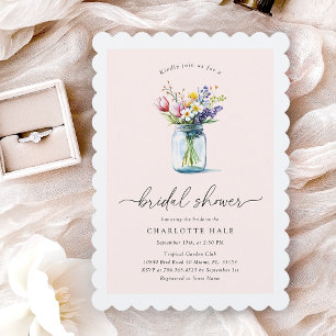 Invitación Floral Mason Jar Bridal Shower