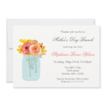 Floral Mason Jar: Brunch del Día de la Madre invit