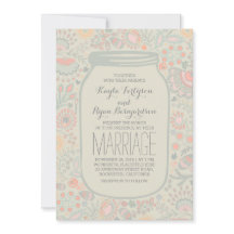 Floral Mason Jar Rustic Boda