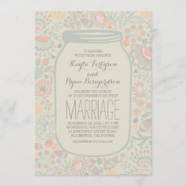 Invitación Floral Mason Jar Rustic Boda