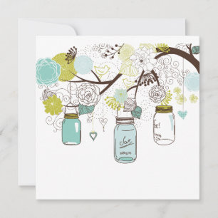 Invitación Floral Mason Jars