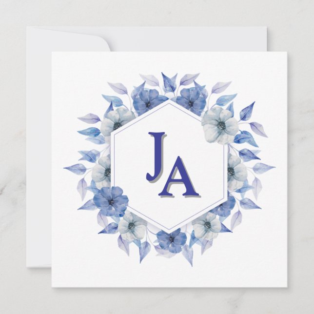 Invitación Floral Memorial Invitation 5.25" Square Flat Card (Anverso)