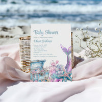 Floral Mermaid Tail Starfish Baby Shower