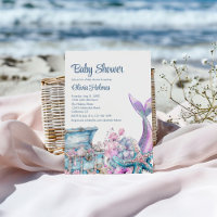 Floral Mermaid Tail Starfish Baby Shower