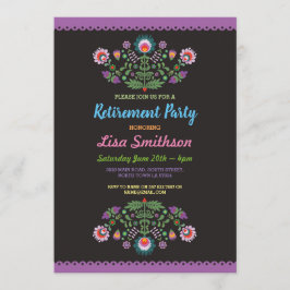 Invitación Floral mexicano de la fiesta del fiesta de retiro