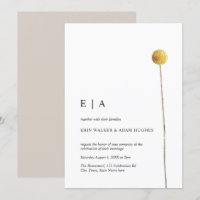 Floral Minimalista Acuarela Tallo Amarillo Simple