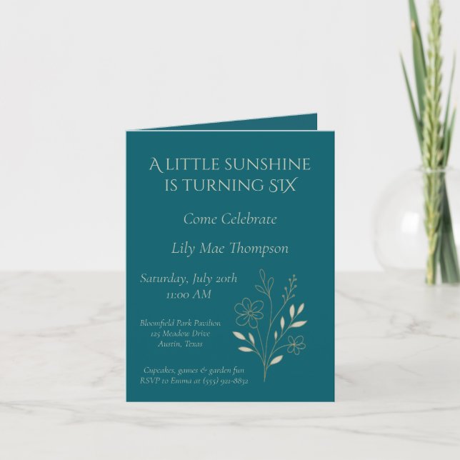 Invitación Floral Minimalista Elegante (Anverso)