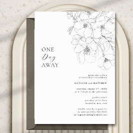 Invitación Floral Minimalista en blanco y negro a un día de d