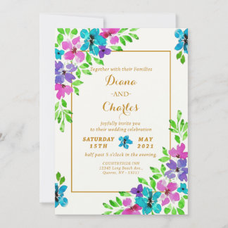 Invitación floral mixta brillante