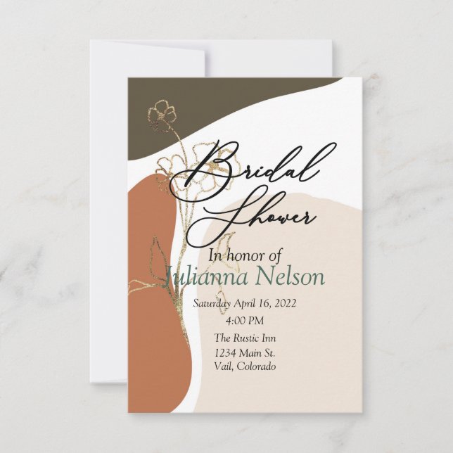 Invitación floral moderna (Anverso)