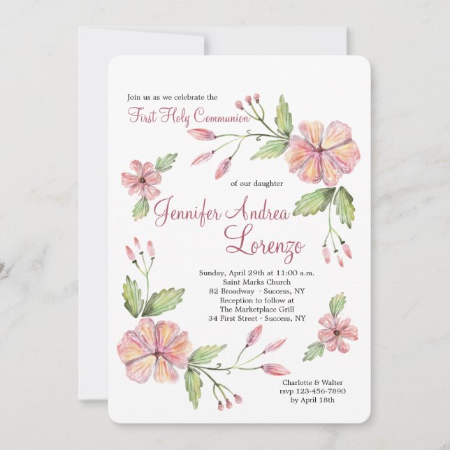 Invitación floral moderna (Anverso)
