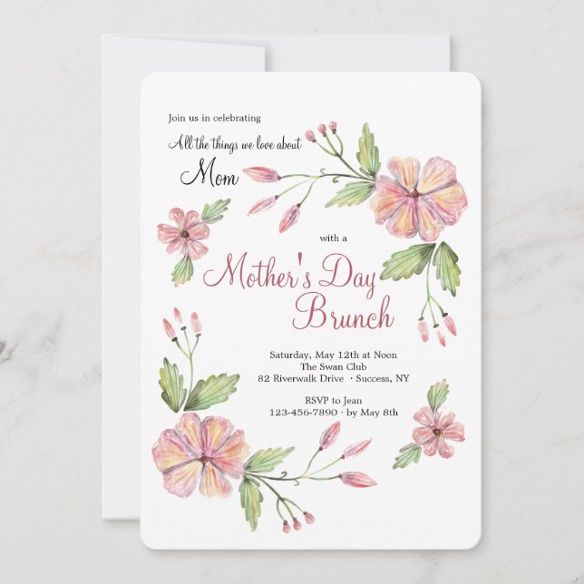 Invitación floral moderna (Anverso)