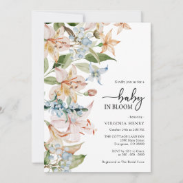 Invitación floral moderna a Baby Shower