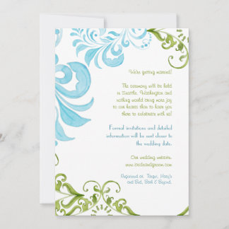 Invitación Floral Moderna Chic con Remolinos de Li