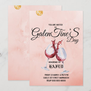 Invitación floral moderna de copa del Día de Galen