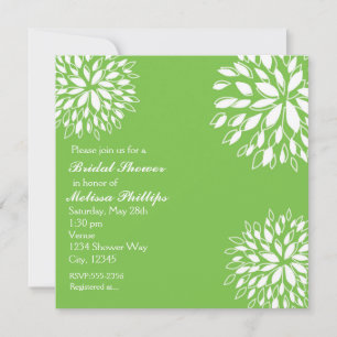 Invitación floral moderna de primavera verde lima 