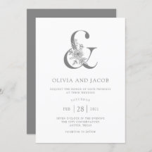 Floral moderna | Gris y Ampersand Boda Blanco