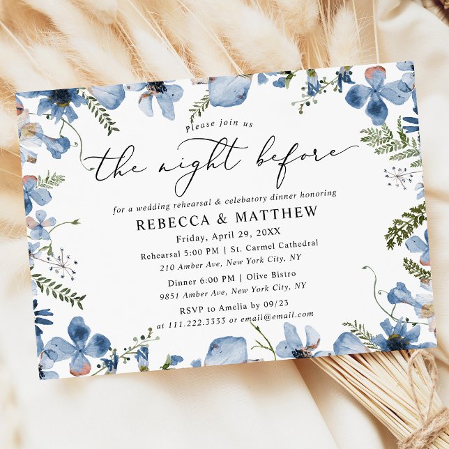 Invitación Floral moderna la noche antes de la cena del ensay (Subido por el creador)