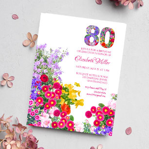 invitación floral moderna para fiesta de cumpleaño