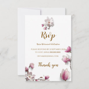 Invitación floral moderna para RSVP de jubilación
