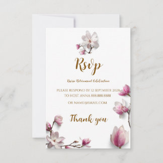 Invitación floral moderna para RSVP de jubilación