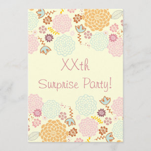 Invitación Floral moderno de la suposición de la fiesta de