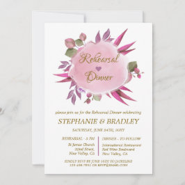 Invitación Floral Moderno Elegante Ensayo De Boda Cena