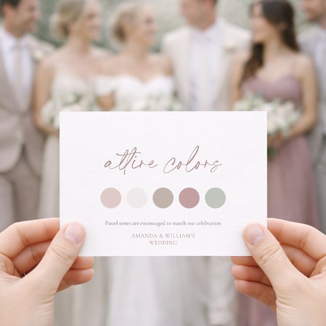 Invitación Floral Monogram Attire Colors Card (Subido por el creador)