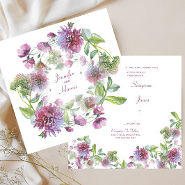 Invitación Floral morada suave boda