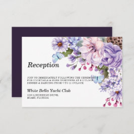 Invitación Floral Morado Acuarela Boda Recepción