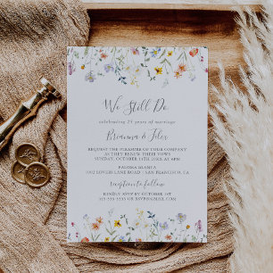 Invitación Floral multicolor salvaje que aún prometemos renov