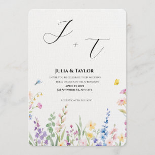 Invitación floral multicolor suave