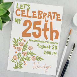 INVITACIÓN floral naranja