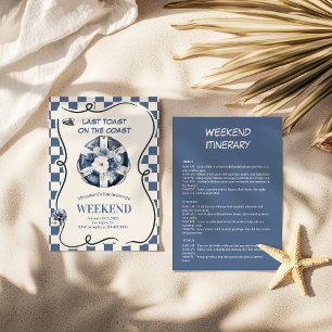 Invitación Floral Nautical Lifesaver Blue Bachelorette