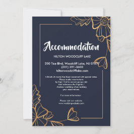 Invitación floral naval y dorado   acomodar Enclosure