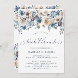 Invitación Floral neutra y azul | Bridal Brunch