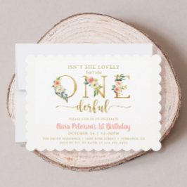 Invitación Floral no es ella maravillosa Chica primer cumplea