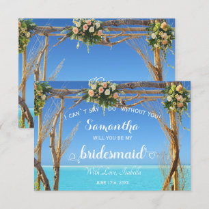 Invitación Floral Ocean Summer Beach Wedding Arch Bridesmaid