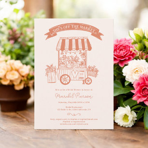Invitación Floral Off the market garabatos ducha de novia